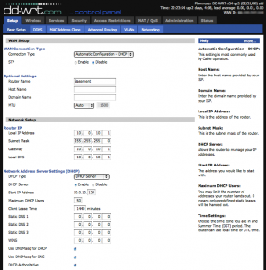 ssDDWRTb3 Basic Router Settings--Router 1