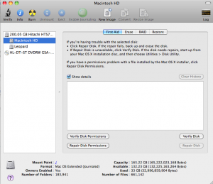ssDiskUtilOpened Disk Utility "First Aid" Tab