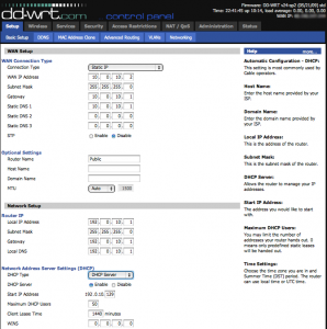 ssrouter2 WAN LAN Setup Screen Public Router